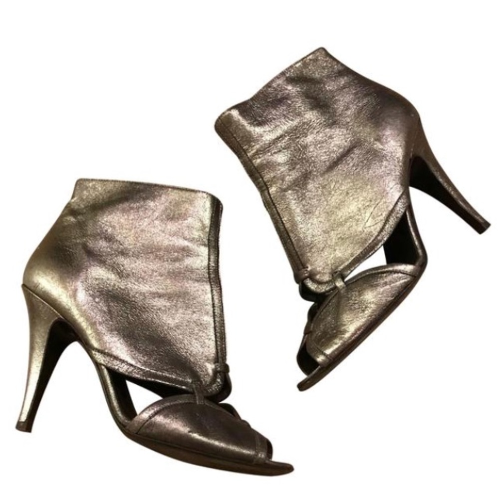 Sigerson Morrison Pewter Open Toed Booties